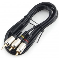 кабели Кабель аудио Cablexpert CCAB-02-35M2RM-1.5MB. 3.5 джек(M)/2х RCA (M), черный, 1.5м, блистер