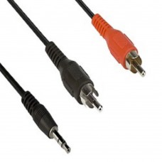 кабели VCOM VAV7183-5M Кабель соединительный 3.5 Jack (M) - 2xRCA (M), стерео, аудио,  5.0м 6937510860746