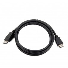Кабели HDMI / DVI / DP Bion Кабель DisplayPort - HDMI, 20M/19M, однонаправленный конвертор сигнала с DisplayPort в HDMI, экран, 1,8м, черный BXP-CC-DP-HDMI-018