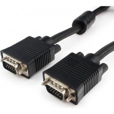 кабели Gembird /Cablexpert CC-PPVGA-15m-B, Кабель VGA Premium ,15M/15M, 15м, тройн. экран,феррит. кольца,пакет  ,черные