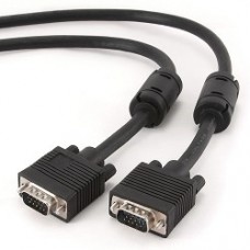 кабели Gembird/Cablexpert CC-PPVGA-5M-B, Кабель VGA Premium , 15M/15M, 5.0м,черный,тройной экран, феррит.кольца 