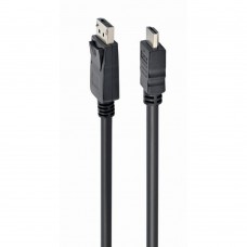 кабели Cablexpert Кабель DisplayPort->HDMI, 5м, 20M/19M, черный, экран, пакет (CC-DP-HDMI-5M)
