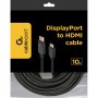 кабели Cablexpert Кабель DisplayPort->HDMI, 10м, 20M/19M, черный, экран, пакет (CC-DP-HDMI-10M)