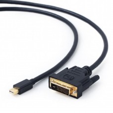 кабели Cablexpert Кабель mDP-DVI, 20M/25M, 1.8м, черный, позол.разъемы, пакет (CC-mDPM-DVIM-6)