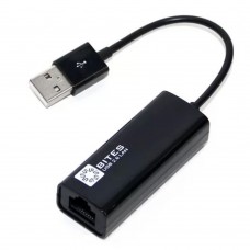 кабели 5bites Кабель-адаптер UA2-45-02BK USB2.0 сетевая карта -> RJ45 10/100 Мбит/с, 10см