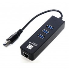 кабели 5bites Сетевой адаптер UA3-45-04BK USB3.0 сетевая карта / 3*USB3.0 / RJ45 1G / BLACK