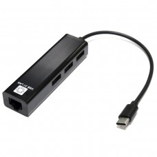 кабели 5bites Кабель-адаптер UA3C-45-09BK USB3.1 / 3*USB2.0 сетевая карта / RJ45 100MB / BLACK