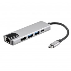 кабели AOpen ACU435M Адаптер USB 3.1 Type-Cm ->HDMI A(m) 4K@30Hz, RJ45, 2XUSB3.0, PD, iOpen <ACU435M>