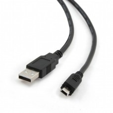 кабели Bion Кабель интерфейсный USB 2.0 AM/miniBM, позолоченные контакты, ферритовые кольца, 1.8м, черный BXP-CCP-USB2-AM5P-018