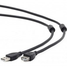 кабели Cablexpert Кабель удлинитель USB2.0 Pro CCF2-USB2-AMAF-6, AM/AF, 1.8м, экран, 2феррит.кольца, черный, пакет