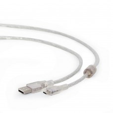 кабели Cablexpert Кабель USB 2.0 Pro, AM/microBM, 1,8м, экран, феррит.кольцо, прозрачны (CCP-mUSB2-AMBM-6-TR)