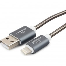 кабели Cablexpert Кабель для Apple CC-G-APUSB02Gy-1.8M, AM/Lightning, серия Gold, длина 1.8м, титан, блистер	