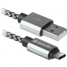 кабели Defender USB кабель USB09-03T PRO USB2.0 Белый, AM-Type-C, 1m, 2.1A (87815)