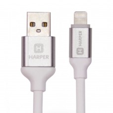 кабели Harper Силиконовый Кабель для зарядки и синхронизации USB - Lightning, SCH-530 white (1м, способны заряжать устройства до 2х ампер)