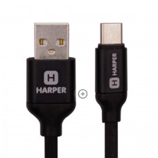 кабели Harper Силиконовый Кабель для зарядки и синхронизации USB - USB type-C , SCH-730 black (1м, способны заряжать устройства до 2х ампер)