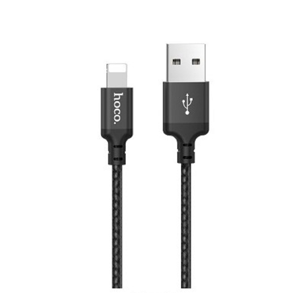 кабели HOCO HC-62820 X14/ USB кабель Lightning/ 1m/ 2A/ Нейлон/ Black