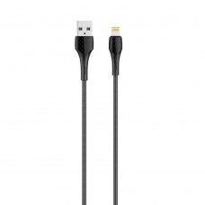 кабели LDNIO LD_B4515 LS522/ USB кабель Lightning/ 2m/ 2.4A/ LED подсветка/ медь: 112 жил/ Gray