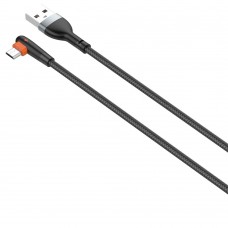 кабели LDNIO LS561/ USB кабель Micro/ 1m/ 2.4A/ медь: 86 жил/ Угловой коннектор/ Нейлон/ Black&Orange