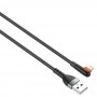 кабели LDNIO LS561/ USB кабель Lightning/ 1m/ 2.4A/ медь: 86 жил/ Угловой коннектор/ Нейлон/ Black&Orange