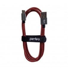 кабели PERFEO Кабель USB2.0 A вилка - USB Type-C вилка, черно-красный, длина 3 м. (U4902)