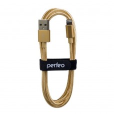 кабели PERFEO Кабель для iPhone, USB - 8 PIN (Lightning), золото, длина 1 м. (I4307)