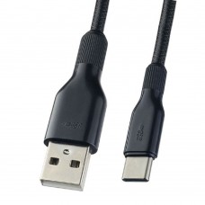 кабели PERFEO Кабель USB2.0 A вилка - USB Type-C вилка, силикон, черный, длина 1 м. (U4907) 