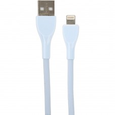 кабели PERFEO Кабель USB A вилка - Lightning вилка, 2.4A, голубой, силикон, длина 1 м., ULTRA SOFT (I4333)