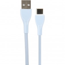 кабели PERFEO Кабель USB A вилка - C вилка, 2.4A, голубой, силикон, длина 1 м., ULTRA SOFT (U4712)