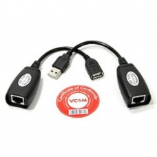 кабели VCOM CU824 Адаптер-удлинитель USB-AMAF/RJ45, по витой паре до 45m 4895182215528