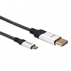 кабели VCOM CU422MCV-1.8M Кабель-адаптер USB 3.1 Type-Cm --> DP(m) 8K@60Hz, 1.8m , Alumi Shell,VCOM <CU422MCV-1.8M> (4895182217980)