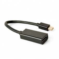 переходник Cablexpert Переходник miniDisplayPort -> DisplayPort, 4K, 20M/20F, длина 16см, черный (A-mDPM-DPF4K-01)