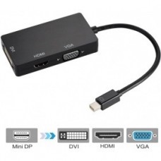 переходник ORIENT Кабель-адаптер C310, Mini DisplayPort M -> HDMI/ DVI-I/ VGA, длина 0.2 метра, черный (30408)