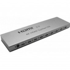 переходник ORIENT HDMI 4K Splitter HSP0108H-2.0, 1->8, HDMI 2.0/3D, UHDTV 4K/ 60Hz (3840x2160)/HDTV1080p, HDCP2.2, EDID управление, RS232 порт, IR вход, внешний БП 5В/3А, метал.корпус (30467)
