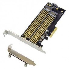переходник ORIENT C301E, Переходник PCI-Ex4->NGFF (M.2) M-key PCI-E SSD + SATA->NGFF (M.2) B-key SSD, тип 2230/2242/2260/2280/22110, SATA кабель и 2 планки крепления в комплекте (31129)