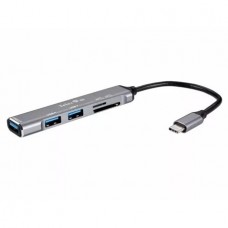 Переходник Telecom TA309C Переходник TypeC-->USB3.0+2 USB2.0+SD(2.0)+TF(2.0), Aluminum Shell, 0.15м