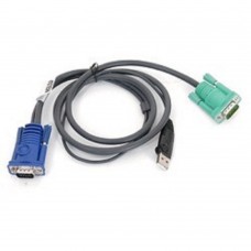 Переключатель ATEN 2L-5202U Кабель KVM  USB(тип А Male)+HDB15(Male) <->  SPHD15(Male) 1,8м., черный.