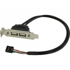 кабели ORIENT C026, Планка портов в корпус 2xUSB 2.0, Low Profile, длина кабеля 30см, oem (30826)