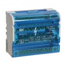 Принадлежности и аксессуары для шкафов Iek YND10-4-11-125 Шины на DIN-рейку в корпусе (кросс-модуль) ШНК 4х11 3L+PEN ИЭК