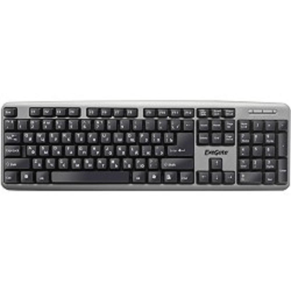 Клавиатуры Exegate EX264086RUS Клавиатура Exegate LY-401, <USB, серебристый корпус, 104кл, Enter большой> Color box