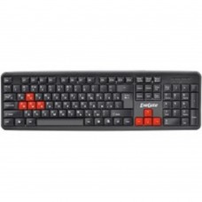 Клавиатуры Exegate EX264080RUS Клавиатура Exegate LY-403, <USB, черная, 105кл, Enter большой, 8 красных клавиш> Color box