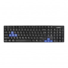 Клавиатуры Exegate EX283618RUS Клавиатура Exegate LY-402N  {USB, 102кл., Enter большой, 8 голуб клавиш, шнур 1,35м, черн, Color box}
