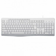 Клавиатура Клавиатура Gembird KB-8430M,{USB, белый, 113 клавиш, 9 кнопок управления мультимедиая, кабель 1,5м}					
