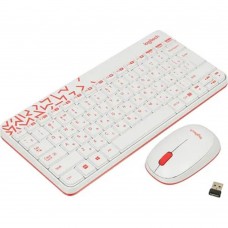 Клавиатура 920-008212 Logitech Клавиатура + мышь MK240 Nano White-red оригинальная заводская гравировка RU/LAT