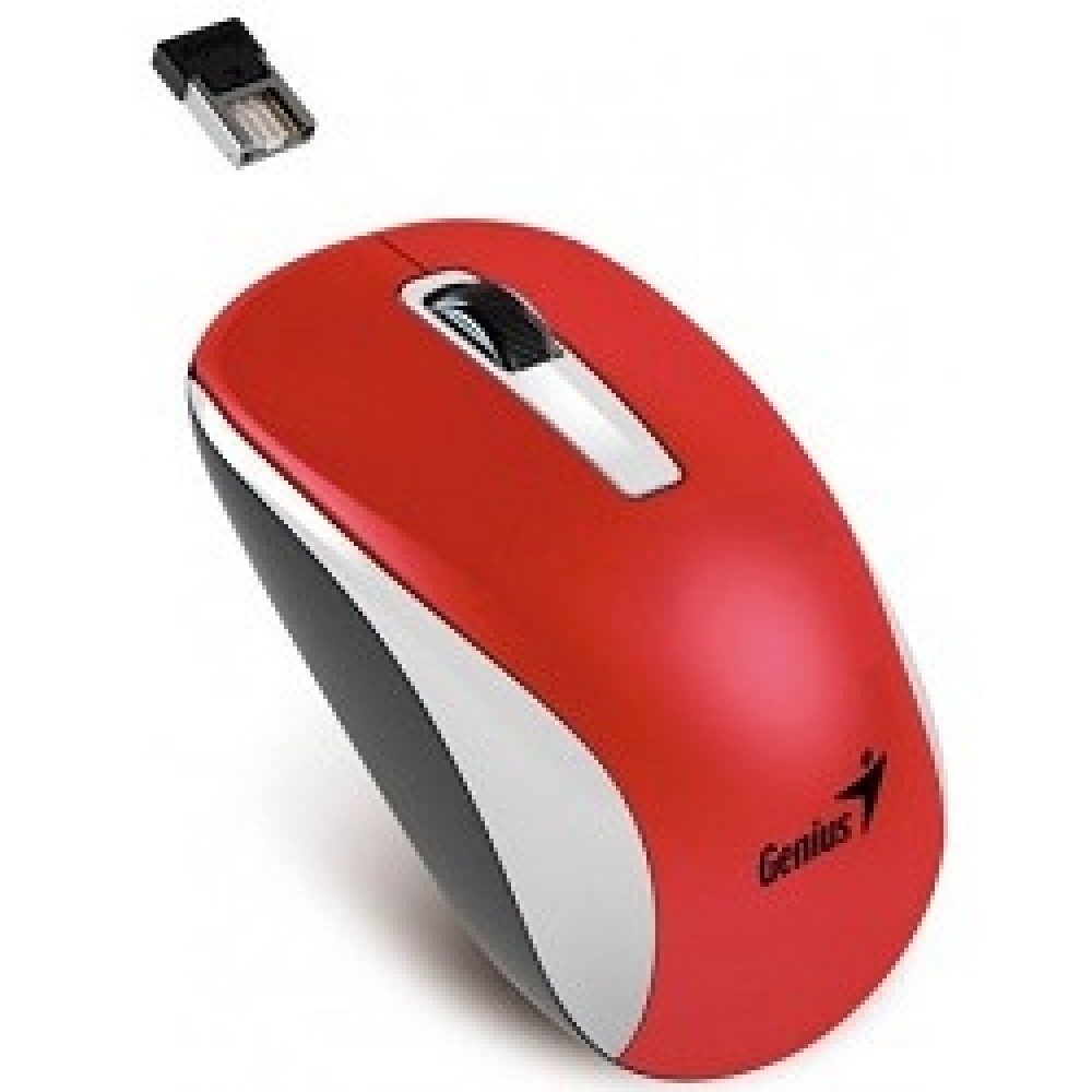 Мышь Genius Мышь NX-7010 White/Red { оптическая, 800/1200/1600 dpi, радио 2,4 Ггц, 1хАА, USB} 31030114111