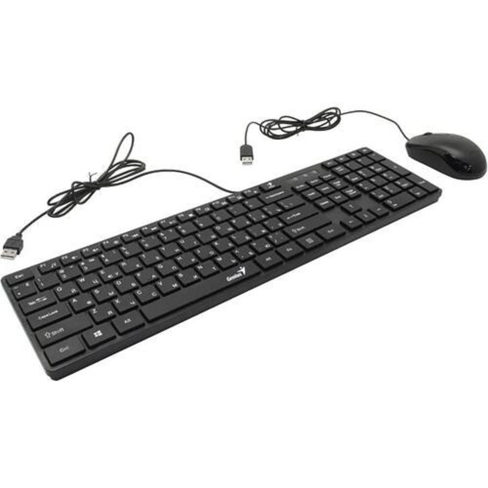 Мышь Комплект проводной Genius SlimStar C126 клавиатура+мышь, USB. Цвет: черный (31330007402)