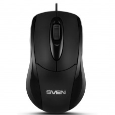 Мышь Мышь SVEN RX-110 USB чёрная (2+1кл. 1000DPI, цвет. картон, каб. 1,5м)