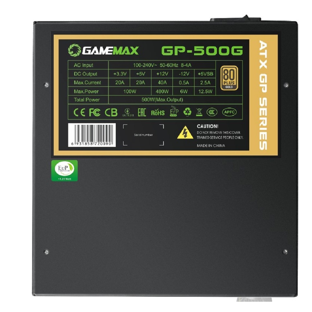 Блоки питания GameMax Блок питания ATX 500W GP-500G 80+ GOLD