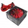 Блок питания Ginzzu PC500 14CM(Red) 80+ black,APFC,24+4p,2 PCI-E(6+2), 5*SATA, 4*IDE,оплетка, кабель питания,цветная коробка
