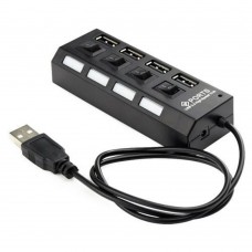 Контроллер Концентратор USB 2.0 Gembird UHB-U2P4-02 с подсветкой и выключателем, 4 порта, блистер (UHB-U2P4-02)