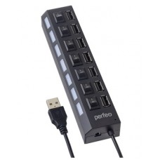 Контроллер Perfeo USB-HUB 7 Port, (PF-H033 Black) чёрный PF_C3223